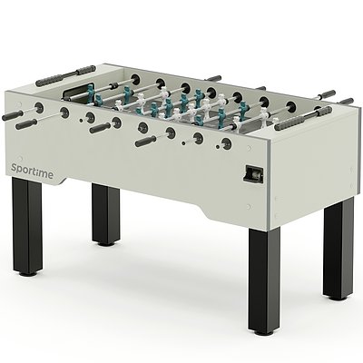 Sportime Tischkicker "Match", Green Guardian vs. White Dragon, Weiß, Spielfeld Grau