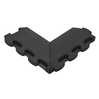 Gum-Tech Negatives Eckstück "Abgeschrägt" für Fallschutzplatten, Schwarz, 4,5 cm