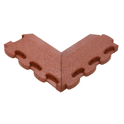 Gum-Tech Negatives Eckstück "Abgeschrägt" für Fallschutzplatten, Rot, 4,5 cm