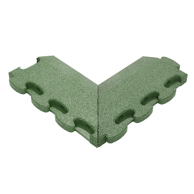 Gum-Tech Negatives Eckstück "Abgeschrägt" für Fallschutzplatten, Grün, 4,5 cm