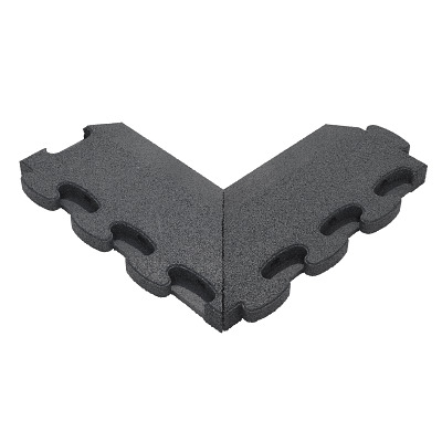 Gum-Tech Negatives Eckstück "Abgeschrägt" für Fallschutzplatten, Grau, 4,5 cm