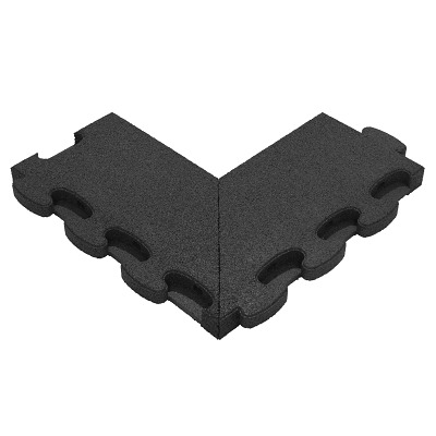 Gum-Tech Negatives Eckstück "Gerade" für Fallschutzplatten, Schwarz, 4,5 cm