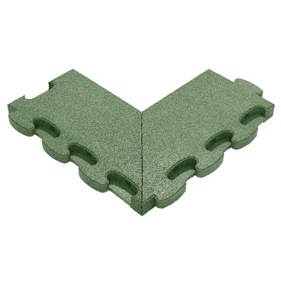 Gum-Tech Negatives Eckstück "Gerade" für Fallschutzplatten, Grün, 4,5 cm