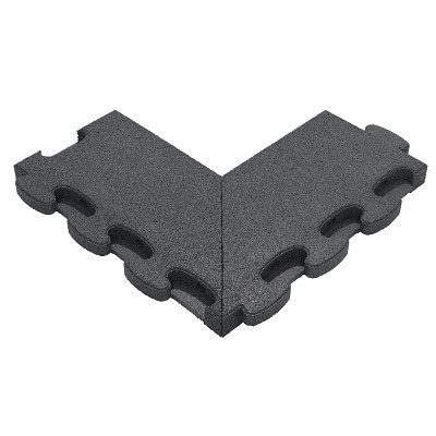 Gum-Tech Negatives Eckstück "Gerade" für Fallschutzplatten, Grau, 4,5 cm