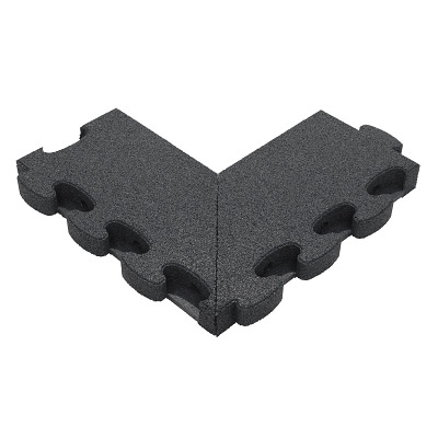 Gum-Tech Negatives Eckstück "Gerade" für Fallschutzplatten, Schwarz, 6 cm