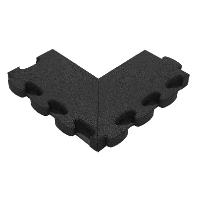 Gum-Tech Negatives Eckstück "Gerade" für Fallschutzplatten, Rot, 6 cm