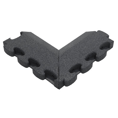 Gum-Tech Negatives Eckstück "Abgeschrägt" für Fallschutzplatten, Grau, 6 cm