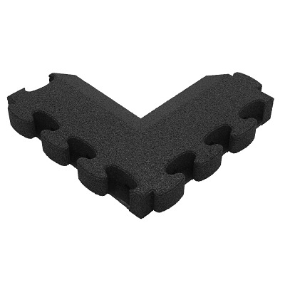 Gum-Tech Negatives Eckstück "Abgeschrägt" für Fallschutzplatten, Schwarz, 8 cm