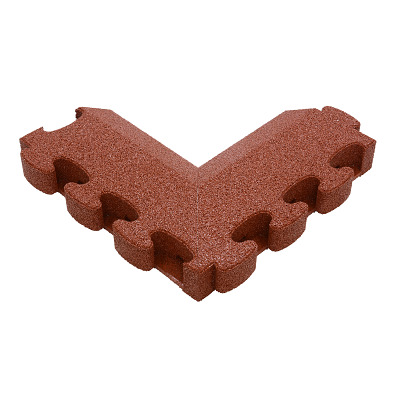 Gum-Tech Negatives Eckstück "Abgeschrägt" für Fallschutzplatten, Rot, 8 cm