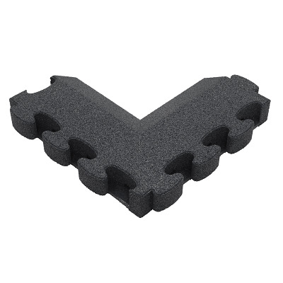 Gum-Tech Negatives Eckstück "Abgeschrägt" für Fallschutzplatten, Grau, 8 cm