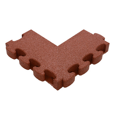 Gum-Tech Negatives Eckstück "Gerade" für Fallschutzplatten, Rot, 8 cm