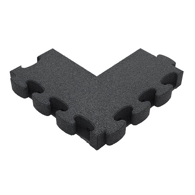 Gum-Tech Negatives Eckstück "Gerade" für Fallschutzplatten, Grau, 8 cm