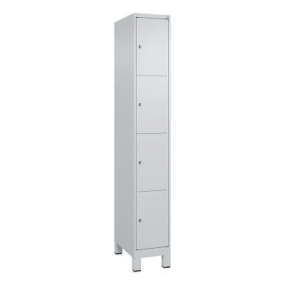 Thumbnail - C+P Fächerschrank "Classic Plus", 4 Fächer übereinander, Abteilbreite 30 cm, mit Füßen, Lichtgrau (RAL 7035), 195x30x50 ...