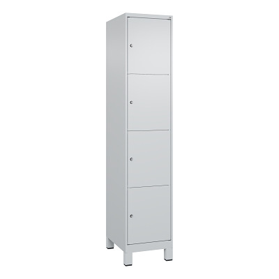 Thumbnail - C+P Fächerschrank "Classic Plus", 4 Fächer übereinander, Abteilbreite 40 cm, mit Füßen, Lichtgrau (RAL 7035), 195x40x50 ...