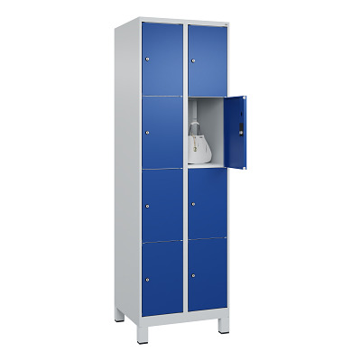 Thumbnail - C+P Fächerschrank "Classic Plus", 4 Fächer übereinander, Abteilbreite 30 cm, mit Füßen, Enzianblau (RAL 5010), 195x60x50...