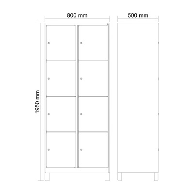 Thumbnail - C+P Fächerschrank "Classic Plus", 4 Fächer übereinander, Abteilbreite 40 cm, mit Füßen, Verkehrsgelb (RAL 1023), 195x80x...