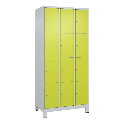 Thumbnail - C+P Fächerschrank "Classic Plus", 4 Fächer übereinander, Abteilbreite 30 cm, mit Füßen, Clowngrün (RAL 110 80 60), 195x9...