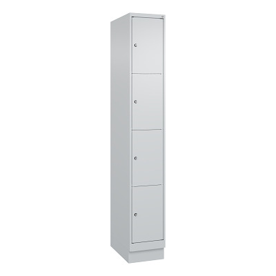 Thumbnail - C+P Fächerschrank "Classic Plus", 4 Fächer übereinander, Abteilbreite 30 cm, mit Sockel, Feuerrot (RAL 3000), 195x30x50 ...
