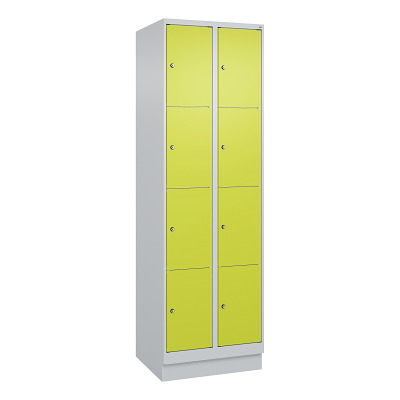 Thumbnail - C+P Fächerschrank "Classic Plus", 4 Fächer übereinander, Abteilbreite 30 cm, mit Sockel, Clowngrün (RAL 110 80 60), 195x...