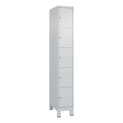 Thumbnail - C+P Fächerschrank "Classic Plus", 5 Fächer übereinander, Abteilbreite 30 cm, mit Füßen, Enzianblau (RAL 5010), 195x120x5...