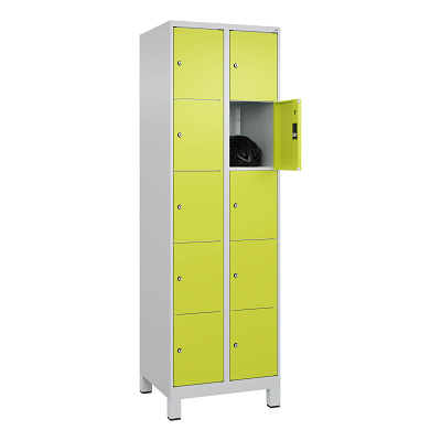 Thumbnail - C+P Fächerschrank "Classic Plus", 5 Fächer übereinander, Abteilbreite 30 cm, mit Füßen, Clowngrün (RAL 110 80 60), 195x6...