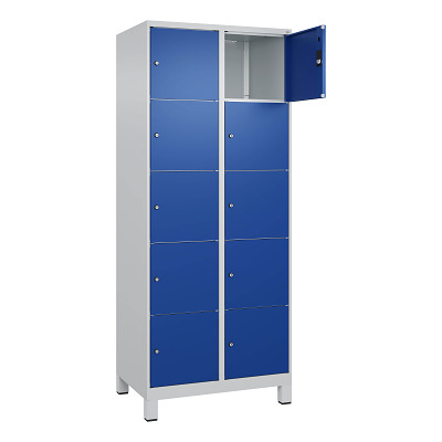 Thumbnail - C+P Fächerschrank "Classic Plus", 5 Fächer übereinander, Abteilbreite 40 cm, mit Füßen, Enzianblau (RAL 5010), 195x80x50...
