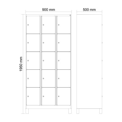 Thumbnail - C+P Fächerschrank "Classic Plus", 5 Fächer übereinander, Abteilbreite 30 cm, mit Füßen, Verkehrsgelb (RAL 1023), 195x90x...