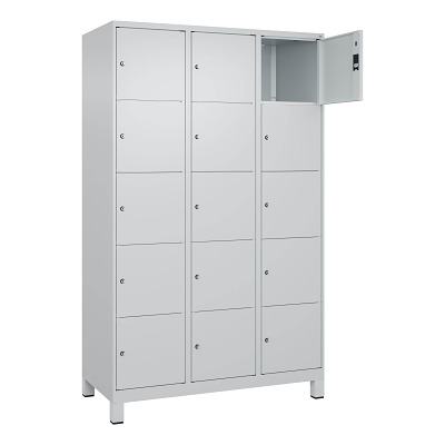 Thumbnail - C+P Fächerschrank "Classic Plus", 5 Fächer übereinander, Abteilbreite 40 cm, mit Füßen, Lichtgrau (RAL 7035), 195x120x50...