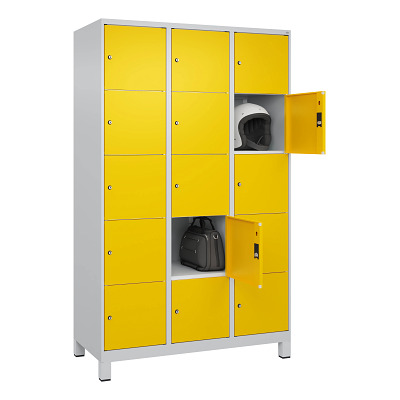 Thumbnail - C+P Fächerschrank "Classic Plus", 5 Fächer übereinander, Abteilbreite 40 cm, mit Füßen, Verkehrsgelb (RAL 1023), 195x120...