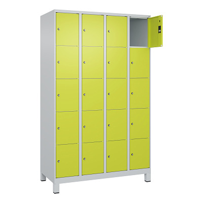 Thumbnail - C+P Fächerschrank "Classic Plus", 5 Fächer übereinander, Abteilbreite 30 cm, mit Füßen, Clowngrün (RAL 110 80 60), 195x1...
