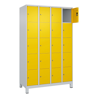 Thumbnail - C+P Fächerschrank "Classic Plus", 5 Fächer übereinander, Abteilbreite 30 cm, mit Füßen, Verkehrsgelb (RAL 1023), 195x120...