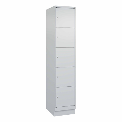 Thumbnail - C+P Fächerschrank "Classic Plus", 5 Fächer übereinander, Abteilbreite 40 cm, mit Sockel, Feuerrot (RAL 3000), 195x40x50 ...