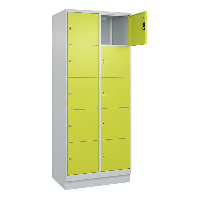 Thumbnail - C+P Fächerschrank "Classic Plus", 5 Fächer übereinander, Abteilbreite 40 cm, mit Sockel, Clowngrün (RAL 110 80 60), 195x...