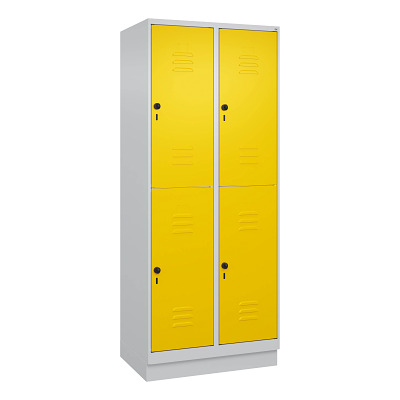 Thumbnail - C+P Doppel-Garderobenschrank "Classic Plus", Abteilbreite 40 cm, mit Sockel, Clowngrün (RAL 110 80 60), 195x120x50 cm/ 6...