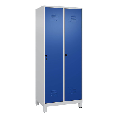 Thumbnail - C+P Garderobenschrank "Classic Plus", Abteilbreite 40 cm, mit Füßen, Enzianblau (RAL 5010), 195x80x50 cm/ 2 Fächer