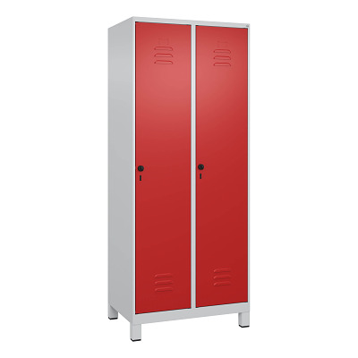 Thumbnail - C+P Garderobenschrank "Classic Plus", Abteilbreite 40 cm, mit Füßen, Enzianblau (RAL 5010), 195x80x50 cm/ 2 Fächer