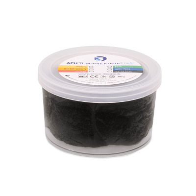 AFH Webshop Therapieknete "Light", Schwarz, extra fest, 8,5x8,5x4 cm, 85 g