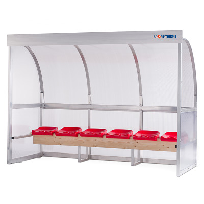 Sport-Thieme Spielerkabine "United", Sitzschale, 6 m
