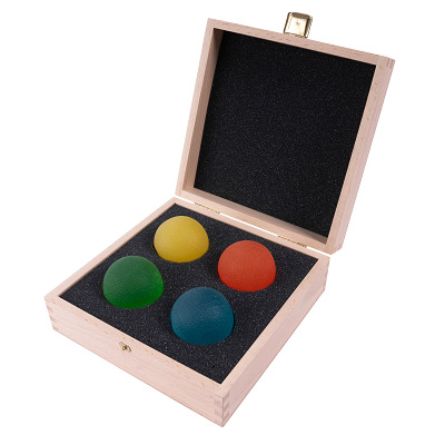 Thumbnail - Sport-Thieme Handtrainer-Set "Physioball mit Holzbox"