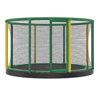 Akrobat Trampolin "Gallus Flat", 366 cm, Grün-Gelb