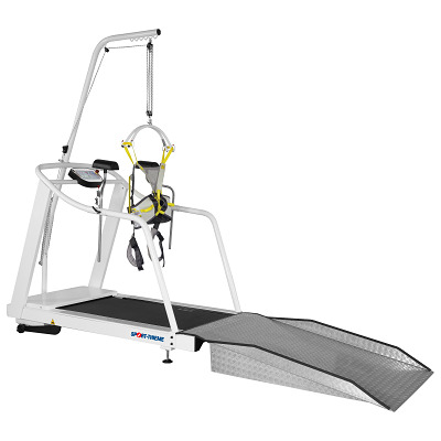 Sport-Thieme Laufband "T4000 MED", Mit Sicherheitsgeländer, Unterarmstütze, Galgen, Rampe
