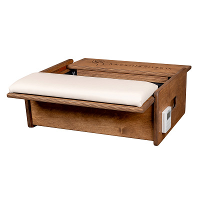 RelaxSensation Wärme-Therapiebox "ManuTherm", Glassand, Creme, Nussbaum