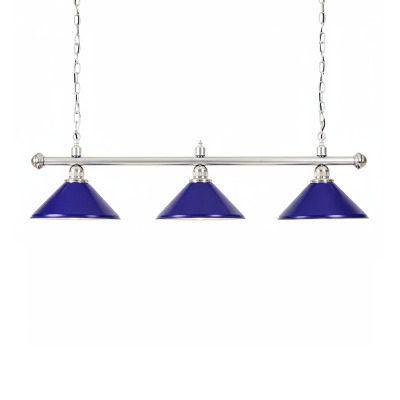 Winsport Billardlampe "London", Messing, Chromfarben, Blau