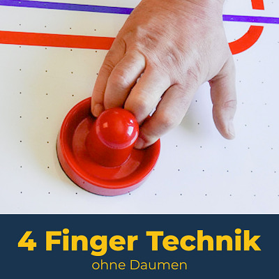 Airhockey: 4 Finger Technik ohne Daumen