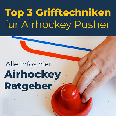 Airhockey Pusher richtig greifen - drei Finger Technik