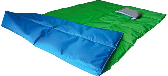 Enste® Schwere Decke/Gewichtsdecke 180x90 cm / Grün-Blau, Außenhülle Suratec