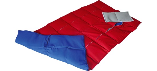 Enste® Schwere Decke/Gewichtsdecke 144x72 cm / Rot-Blau, Außenhülle Baumwolle