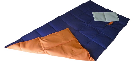 Enste® Schwere Decke/Gewichtsdecke 180x90 cm / Dunkelblau-Terracotta, Außenhülle Baumwolle