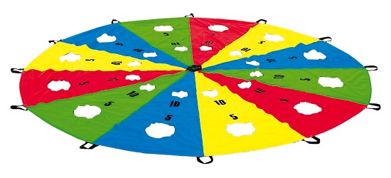 Faldskærm "Schweizer-ost" ø 4 m, 12 gribestropper