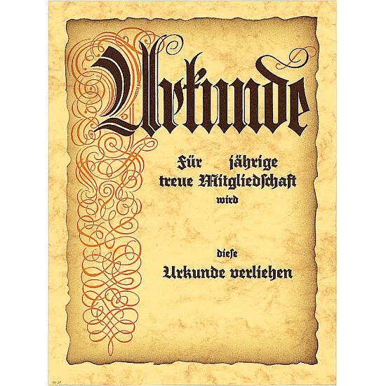 Urkunde "Jubiläum/Mitgliedschaft" : Stück *... : Sport-Thieme